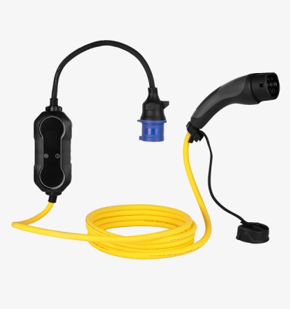 5 Metre Type 2 Portable CEE EV Charging Cable - Yellow
