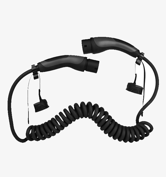 5 Metre Type 2 Coiled EV Charging Cable 22kW